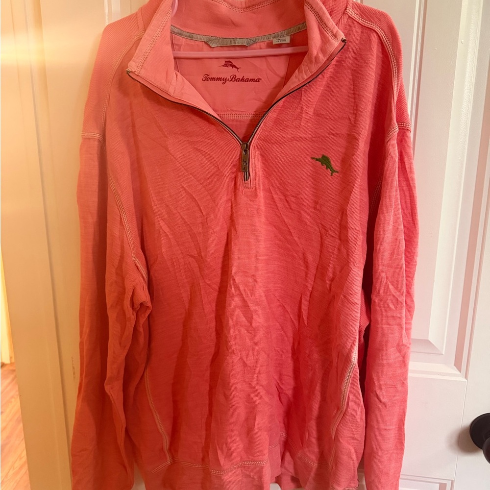 Tommy Bahama Pink Coral Sweater with Embroidered Logo